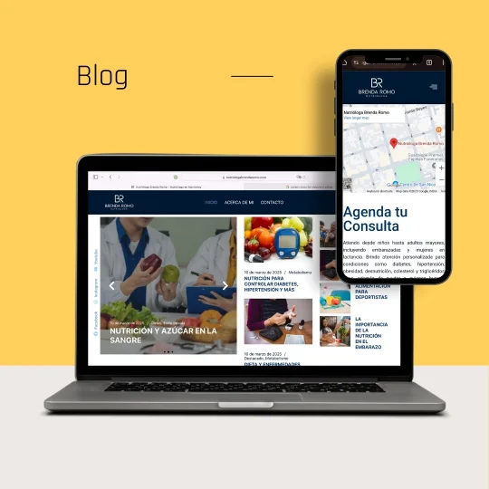 Muckup website hechoxmarchanta, blog de nutricion.