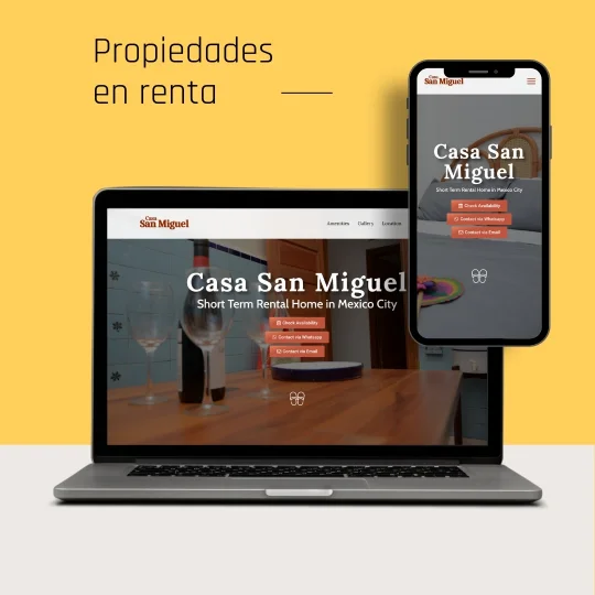 Muckup website hechoxmarchanta, renta vacacional.
